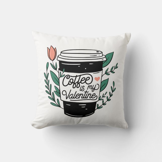 Le café est mon Coussin Valentin (Recto)