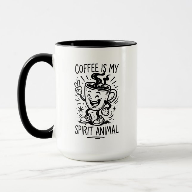 Le café est mon esprit Animal Premium Mug (Gauche)