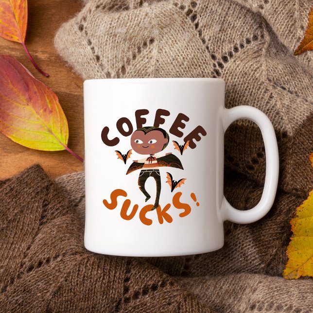 "Le café est nul !" Drôle Vampire Halloween Mug ("Coffee Sucks!" Funny Vampire Halloween Mug
)