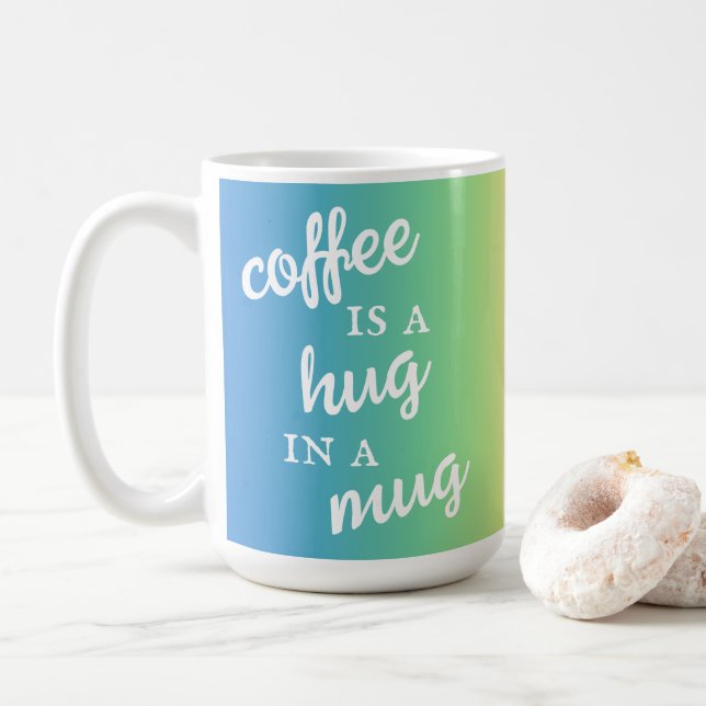 Le café est un câlin dans une Mug Rainbow Mug (Avec donut)