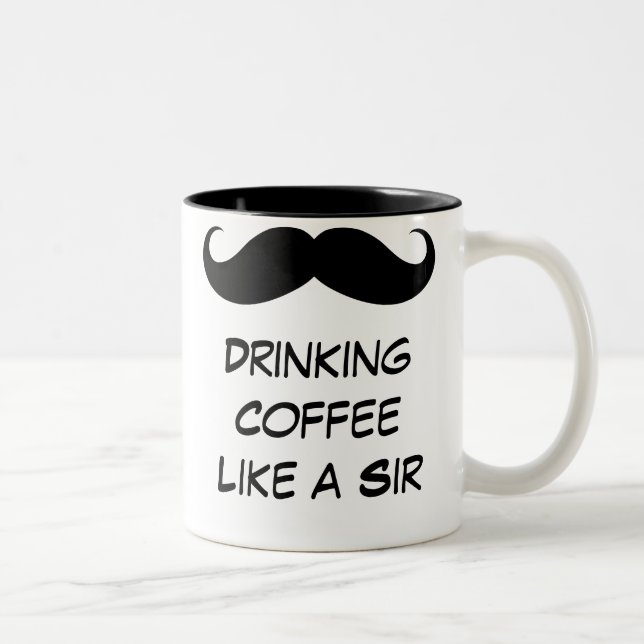 Le café potable aiment monsieur Mustache Mug (Droit)