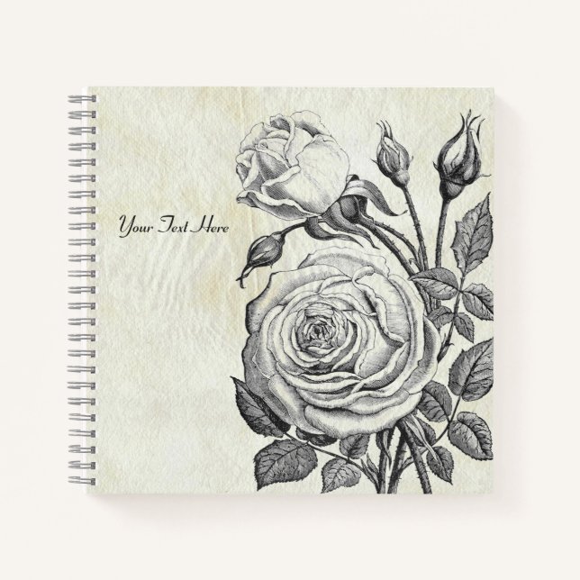 Le cahier de notes du jardin secret de la rose (Devant)