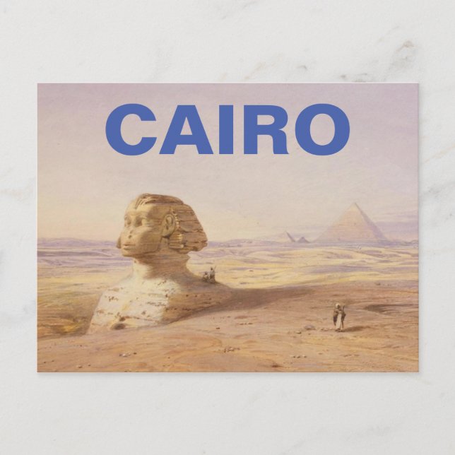 Le Caire, Egypte - Carte postale Sphinx & Pyramide (Devant)
