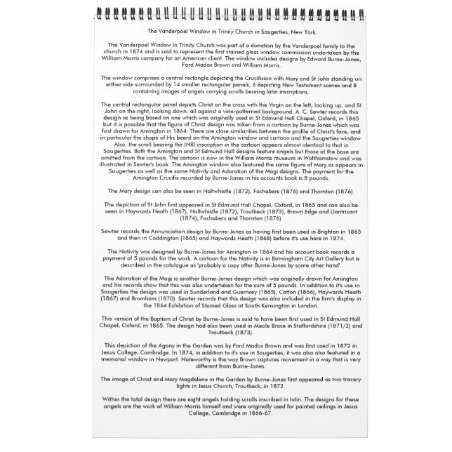 Le calendrier de fenêtre de Vanderpoel (Dos)