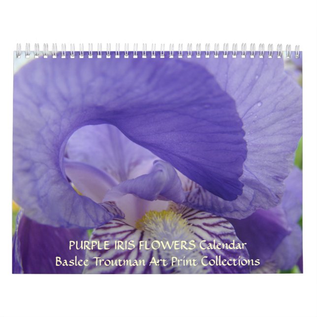 Le CALENDRIER irise les fleurs pourpres d'iris de (Protection)