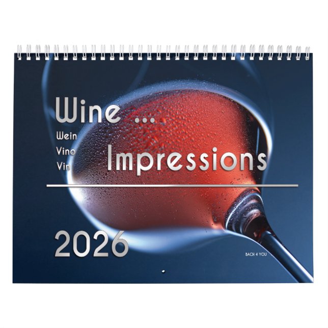 Le calendrier mural du vin... Impressions 2026 (Protection)