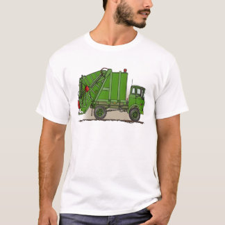 Le camion à ordures vert équipe le T-shirt