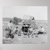 Le Camp Wagon Sur Une Affiche De La Roundup Du Tex