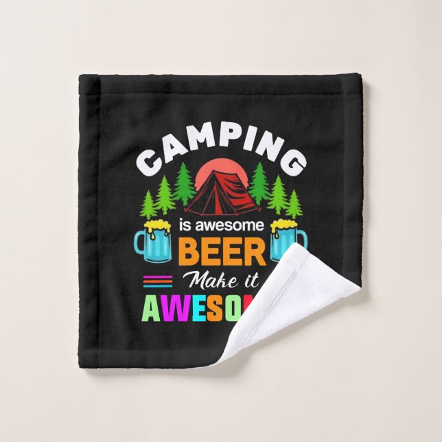 Le camping est une bière géniale, rendons-la encor (Gant de toilette)