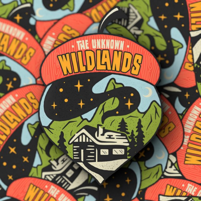 Le Camping Inconnu Des Terres Sauvages | Sticker D (The Unknown Wild lands Camping Sticker by PiggyPrint Stickers.)