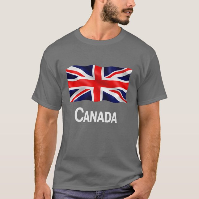 Le Canada Union Jack - T-shirt foncé de base (Devant)