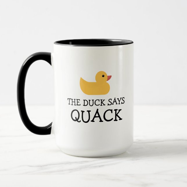Le Canard Dit Quack Bain Jaune Canard Café Mug (Gauche)