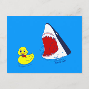 Le canard et le requin Doodart carte postale