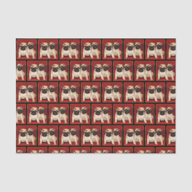 Le carlin de Noël poursuit le papier de soie de (Recto)