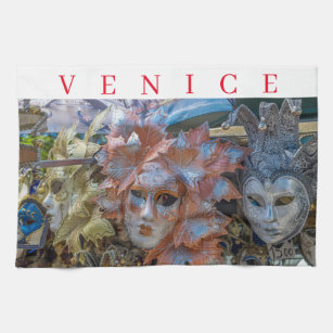 Le Carnaval de Venise masques serviette de thé
