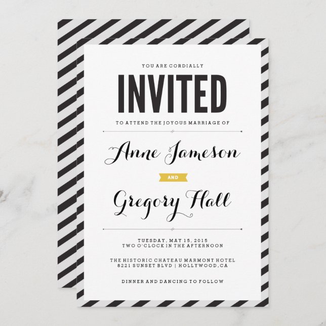 Le Carnaval noir en Faire-part de mariage moderne (Devant / Derrière)