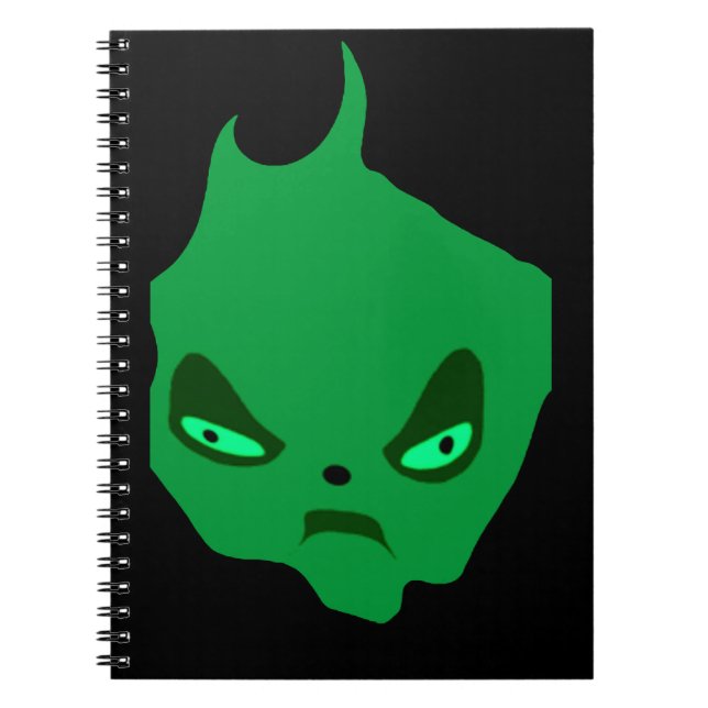 Le Carnet à Spirale Visage Vert Grincheux avec un  (Devant)