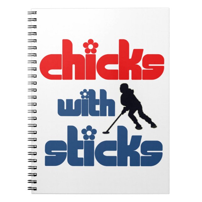 Le carnet de notes à spirale de bâtons de Ringette (Devant)