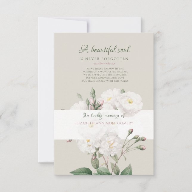 Le Carte de remerciements de retour de White Roses (Devant)