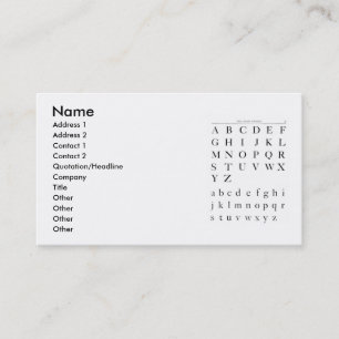Le Carte de visite Alphabet