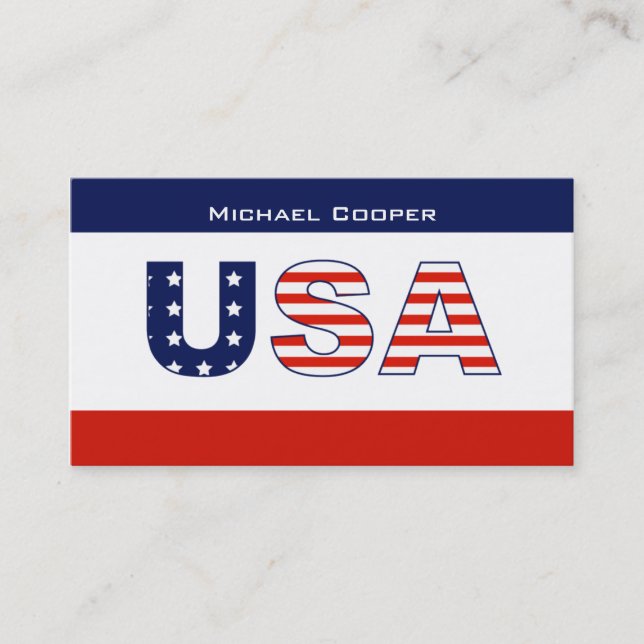 Le carte de visite de drapeau des Etats-Unis tient (Devant)