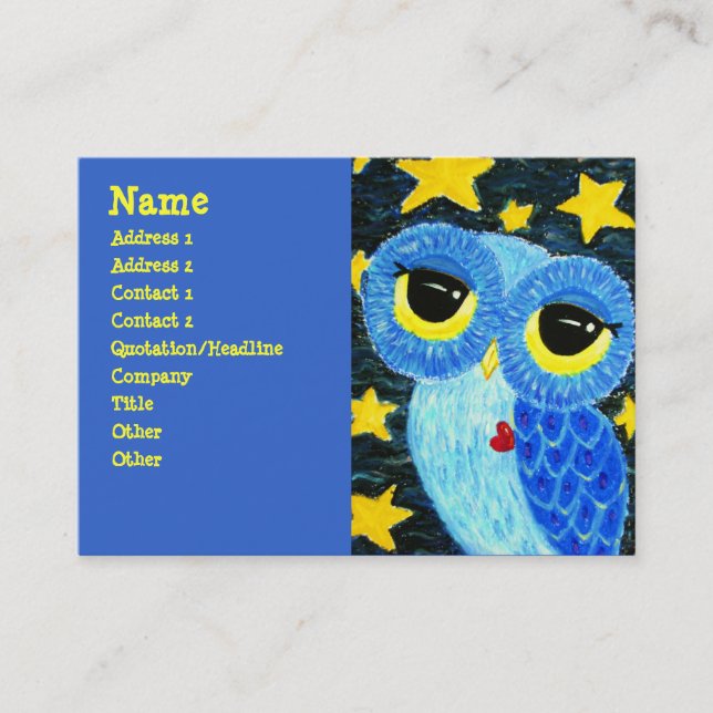 Le carte de visite de hibou de rêveur (Devant)