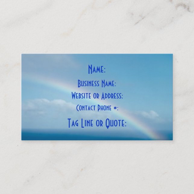 Le carte de visite de la limite du ciel (Devant)