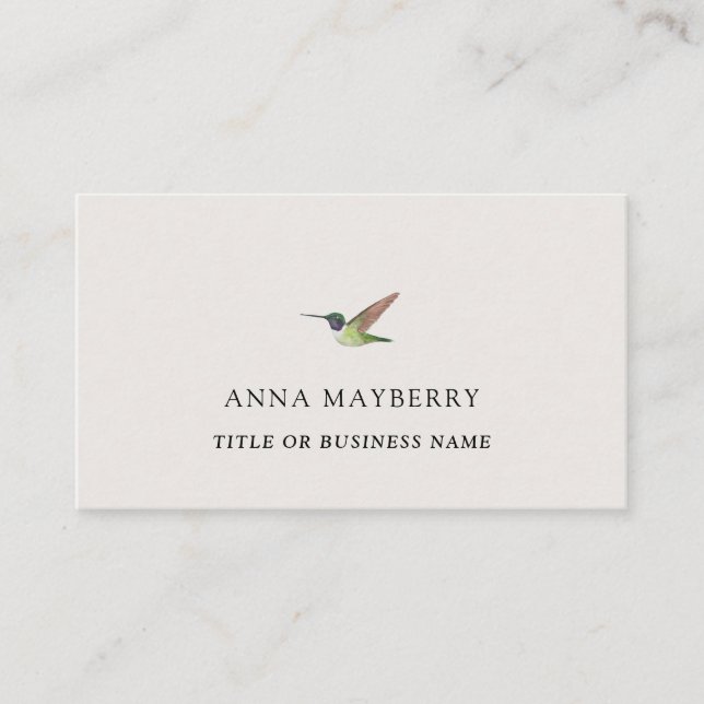 Le Carte de visite des colibris d'Anna (Devant)