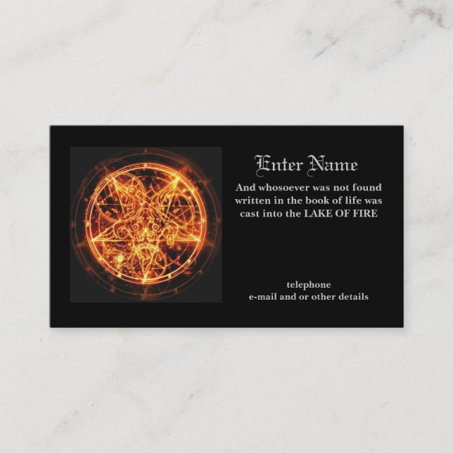 le carte de visite du diable (Devant)