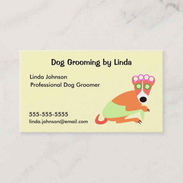 Le carte de visite du Groomer de chien (Devant)