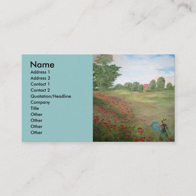 Le carte de visite du marchand d'art (Devant)