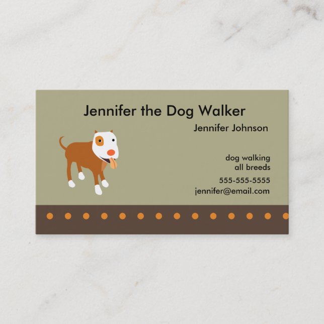 Le carte de visite du marcheur de chien (Devant)