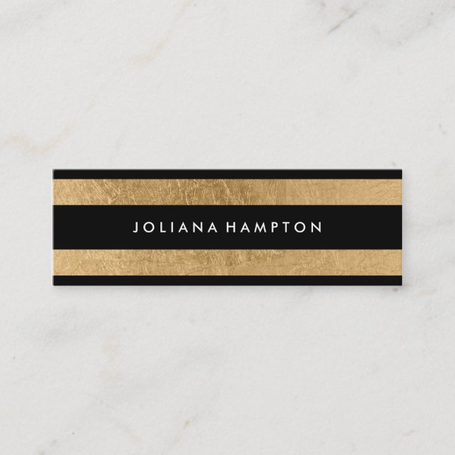 Le carte de visite Luxe d'or noir moderne, (Devant)