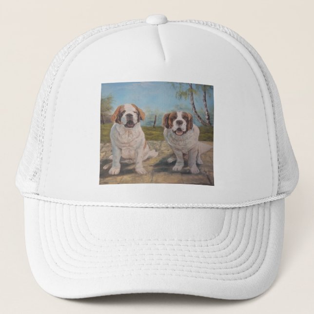 Le casquette Ann Hayes Peint Deux St Bernards (Devant)
