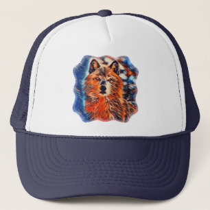 Le casquette du camionneur de faune de loups de