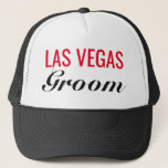 Le casquette du camionneur de mariage de marié de<br><div class="desc">Casquette parfait pour le marié de Las Vegas.</div>