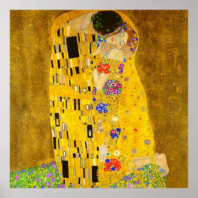 Le célèbre tableau de Gustav Klimt, The Kiss. (Devant)
