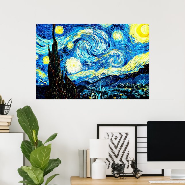 Le célèbre tableau de Van Gogh, Starry Night, (Bureau à domicile)