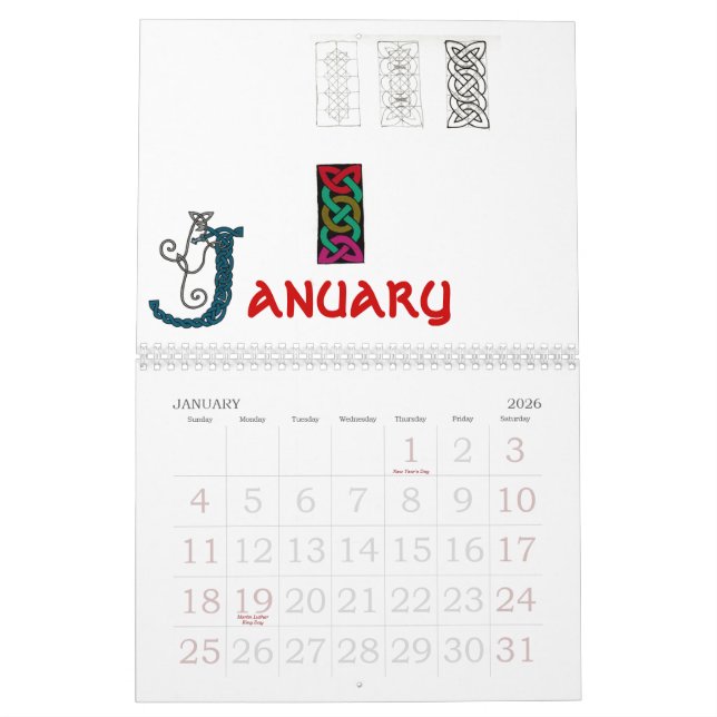 Le Celtic mystique de rose noue le calendrier 2008 (Jan 2026)