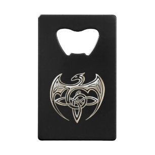 Le Celtic Trine de dragon argenté et noir noue