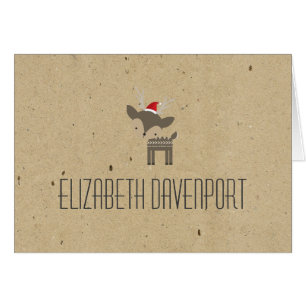 Le Cerf Dans Une Carte Du Nom Du Chapeau Du Père N