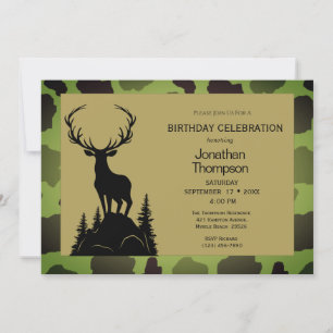 Le Cerf De Camo Homme Sur La Colline Invitation An