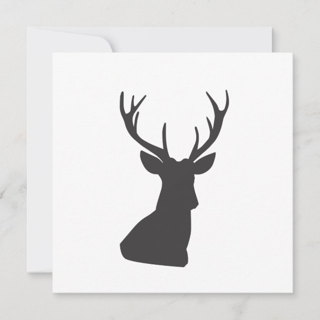 Le cerf Silhouette Silhouette animal sauvage Postc (Devant)