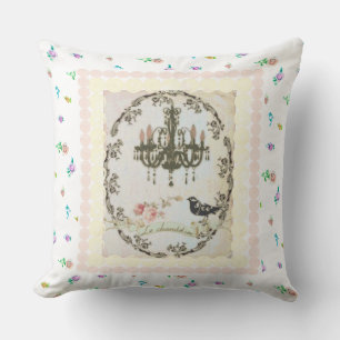 Le Chandelier Rose coloré bourgeons Coussin révers
