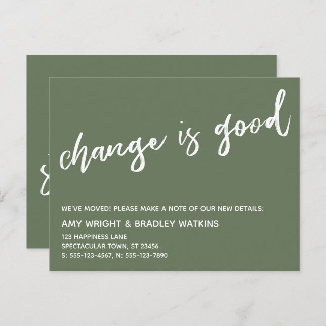 Le changement décontracté est une bonne Faire-part (Devant / Derrière)