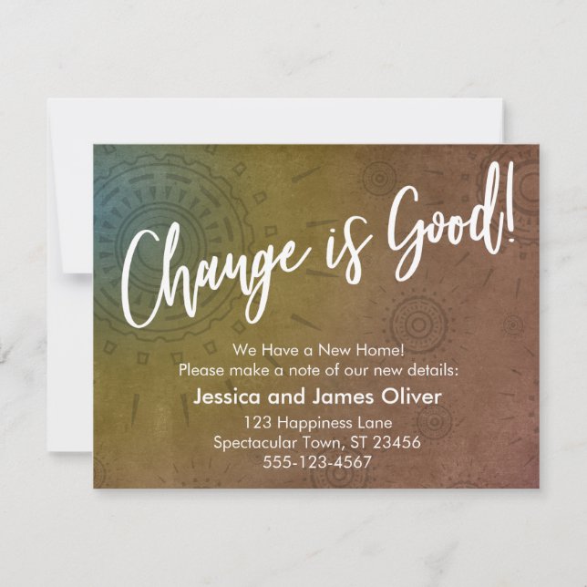 Le changement est une bonne chose ! Carte graphiqu (Devant)
