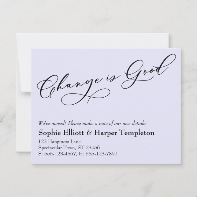 Le changement est une bonne Faire-part de lavande  (Devant)