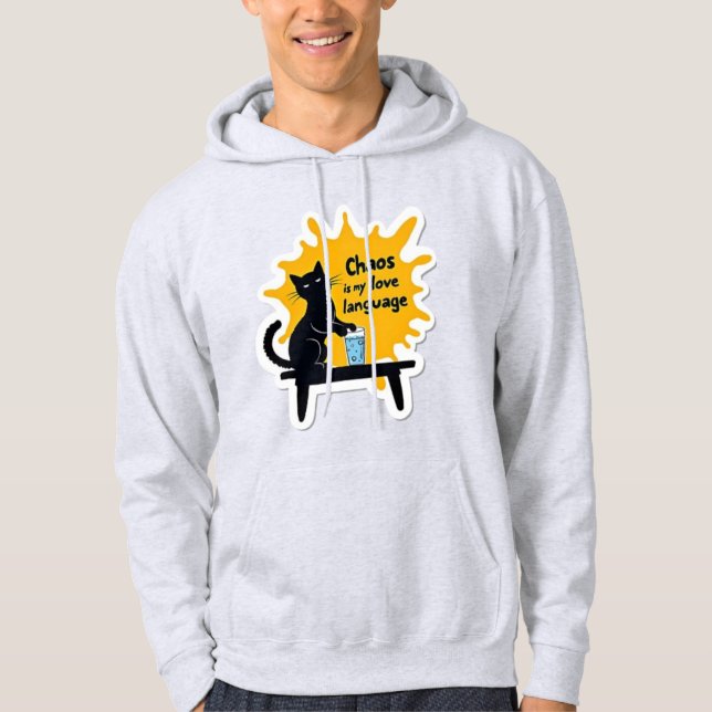Le chaos est mon langage de l'amour Sweat à capuch (Devant)
