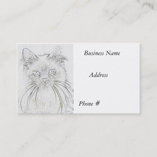 Le chat # 2 esquissent, carte de visite (Devant)