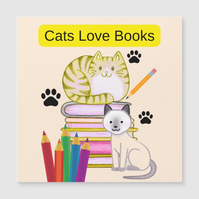 Le chat aime les livres (Devant)